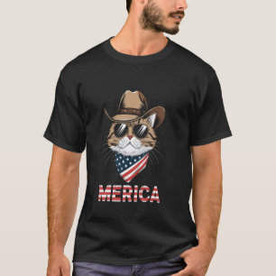 Camiseta Gato Persa EUA 'Merica 4 de Julho