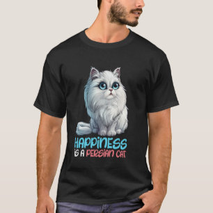 Camiseta Gato Persa FELICIDADE UM GATO PERSA Mãe de Gato En