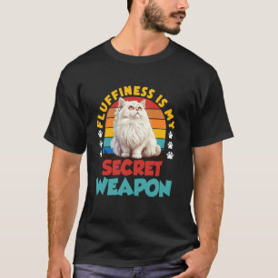 Camiseta Gato Persa FLUFFINESS É MINHA ARMA SECRETA Diverti