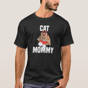 Camiseta Gato persa fofo com gato mamãe fantasia de rena