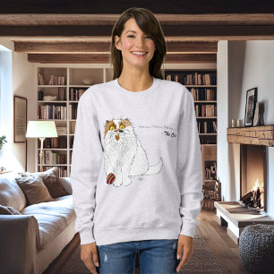 Camiseta Gato Persa Fofo e Felpudo Meow Azul Engraçado
