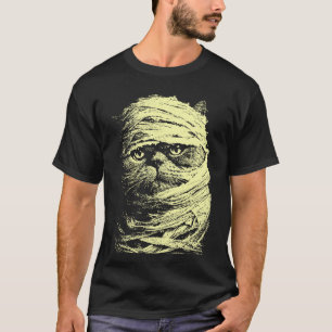 Camiseta Gato Persa Fofo e Sinistro de Halloween Assustador