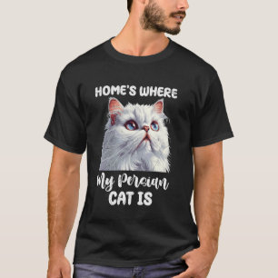 Camiseta Gato Persa O LAR É ONDE MEU GATO PERSA ESTÁ Persa