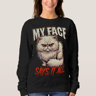 Camiseta Gato Persa Sarcástico Meu Rosto Diz Tudo