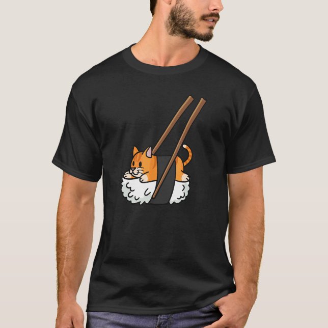 Camiseta Gato Persa Sushi Nigiri Pet (Frente)