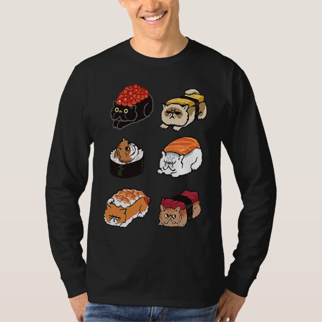 CAMISETA GATO PERSA SUSHI PARA GATO (Frente)