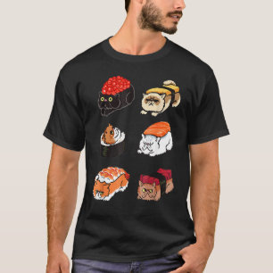 Camiseta Gato Persa Sushi por Huebucket