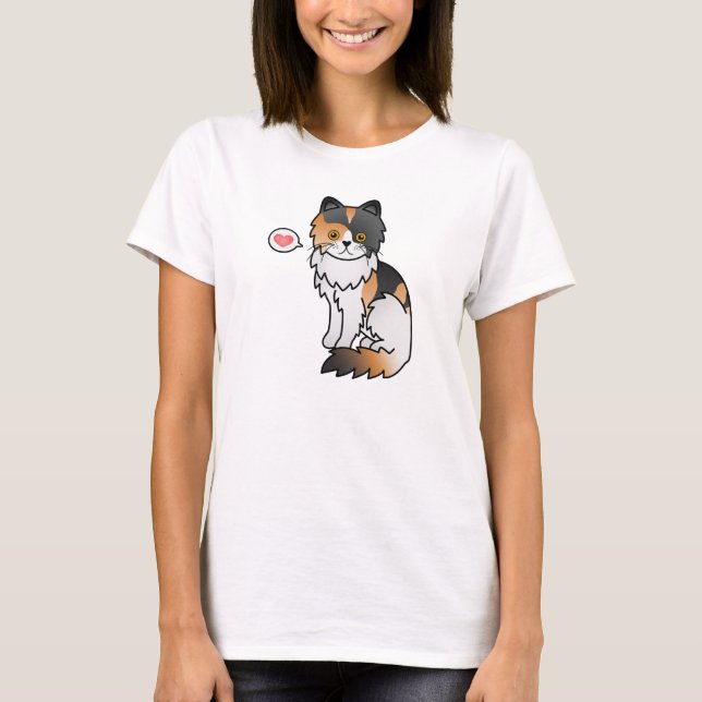 Camiseta Gato Persa Tricolor Amor (Frente)