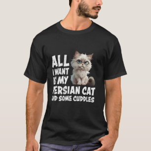 Camiseta Gato Persa TUDO O QUE EU QUERO SÃO CARINHOS DO MEU