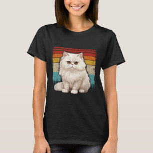 Camiseta Gato Persa Vintage Estilo Retrotraído Legal Pe
