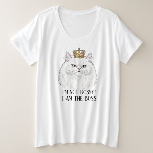 Camiseta Gato Pérsico Branco Fluffy Com Cotação Engraçada D (Frente do Design)
