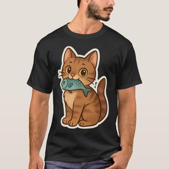 Camiseta Gato Pescador (Frente)