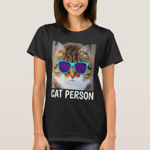 Camiseta GATO PESSOA, Gato Engraçado com óculos de sol T-sh