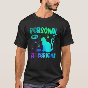 Camiseta Gato Pessoal Engraçado, Servo de Aquarela