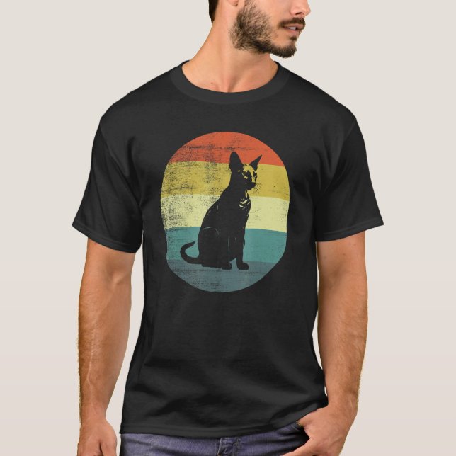 Camiseta Gato Peterbald Design Retro (Frente)