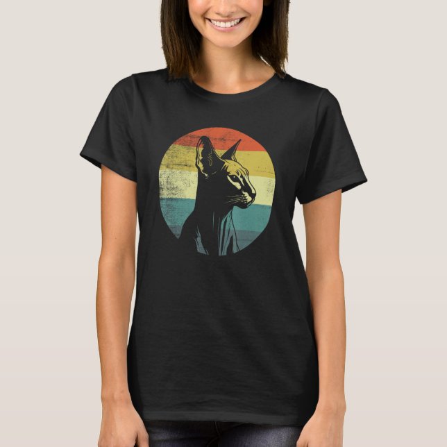 Camiseta Gato Peterbald Vintage Retrô (Frente)