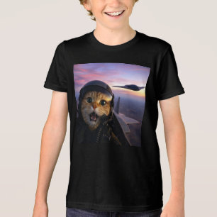 Camiseta Gato Piloto de Caça Engraçado, Guerras de Gatos Vi