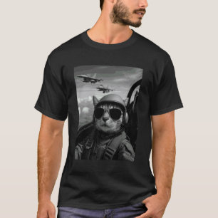 Camiseta Gato Piloto Legal Selfie Jatos de Combate Humor Gr