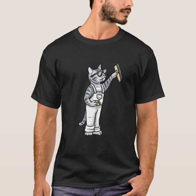 Camiseta Gato Pintor Pintura (Frente)