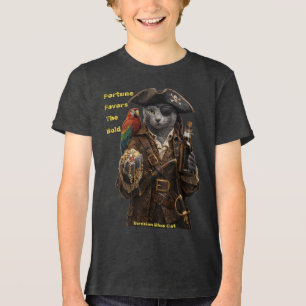 Camiseta Gato Pirata Azul Russo – A Fortuna Favorece os Aud