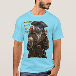 Camiseta Gato Pirata Azul Russo – A Fortuna Favorece os Aud