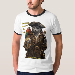 Camiseta Gato Pirata Azul Russo – A Fortuna Favorece os Aud