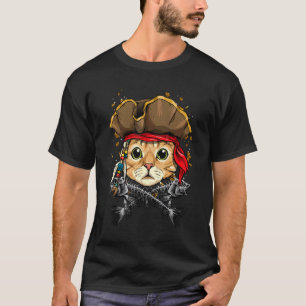 Camiseta Gato Pirata Bandeira Jolly Roger Náutica Marinheir