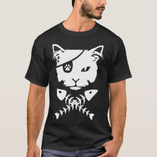 Camiseta Gato pirata bonito engraçado