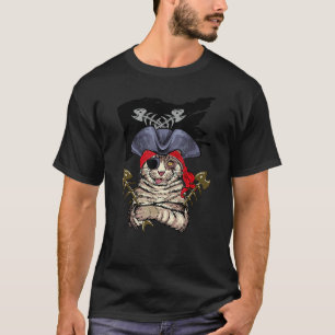 Camiseta Gato Pirata Bucaneiro Animal Cruzados