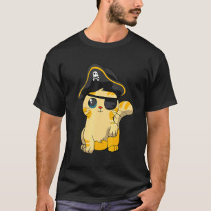 Camiseta Gato Pirata Capitão Fofo com Crânio Fácil Hallowee