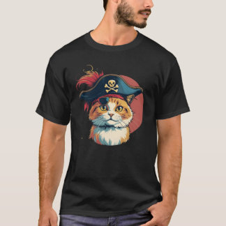 Camiseta Gato PIRATA Caprichoso Rouba a Cena vintage