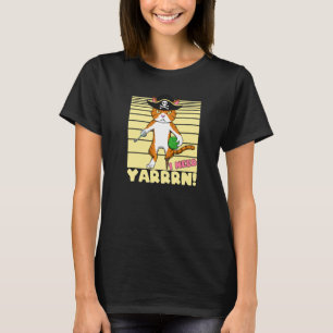 Camiseta Gato Pirata de Crochê Pun com Lã e Agulha de Croch