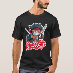Camiseta Gato Pirata Divertido Gato Halloween Gato Jolly Ro
