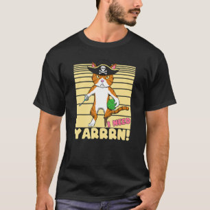 Camiseta Gato Pirata do Crochê Pun Com Lã e Gancho Croc