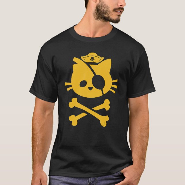 Camiseta Gato Pirata Fofo e Crianças 2 (Frente)
