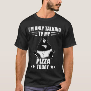 Camiseta Gato Pizza Só Estou Falando Com Pizza De Abacaxi E
