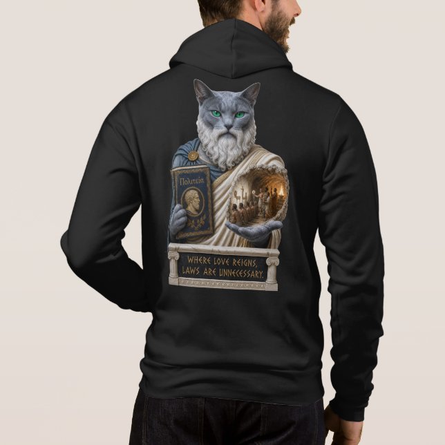 Camiseta Gato Plato Azul Russo (Verso)