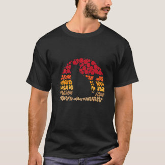 Camiseta Gato Pontos Retro Vintage Pôr do Sol Para Gato