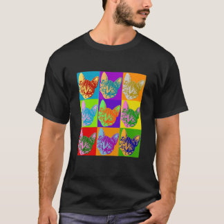 Camiseta Gato Pop Inspirado Kitty Gráfico Gatos Cor Brilhan