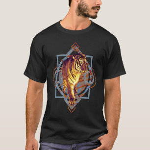 Camiseta Gato Predador Tigre Oriental com Enfeite