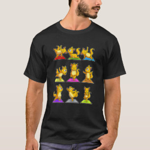 Camiseta Gato Preguiça Poses de Yoga Esportes Ginástica Ohm
