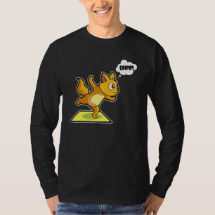 Camiseta Gato Preguiça Poses de Yoga Esportes Ginástica Ohm