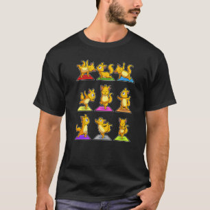 Camiseta Gato Preguiça Poses de Yoga Esportes Ginástica Ohm