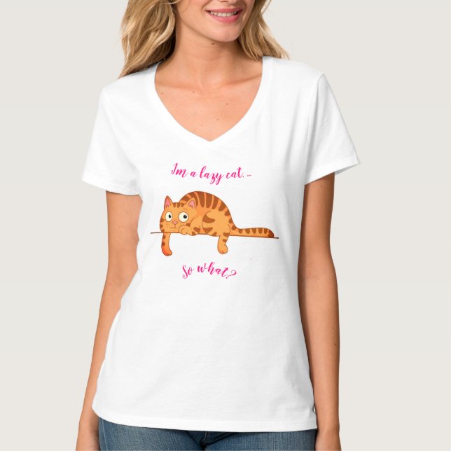 Camiseta Gato preguiçoso (Frente)