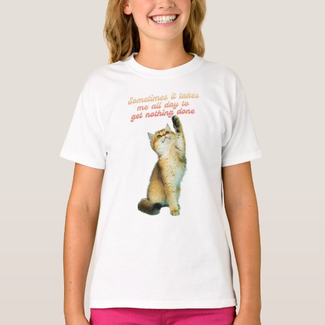 Camiseta Gato Preguiçoso De Gato Engraçado De Pão (Frente)