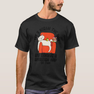 Camiseta Gato Preguiçoso Deitado No Sofá  Piada de Sarcasmo