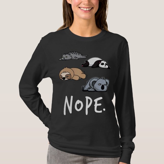 Camiseta Gato preguiçoso e sonolento Sloth Panda Koala Bear (Frente)
