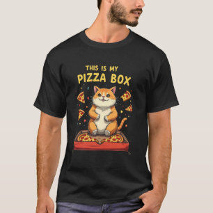Camiseta Gato Preguiçoso Pizza Fofa Humor Comida Kitten Ten