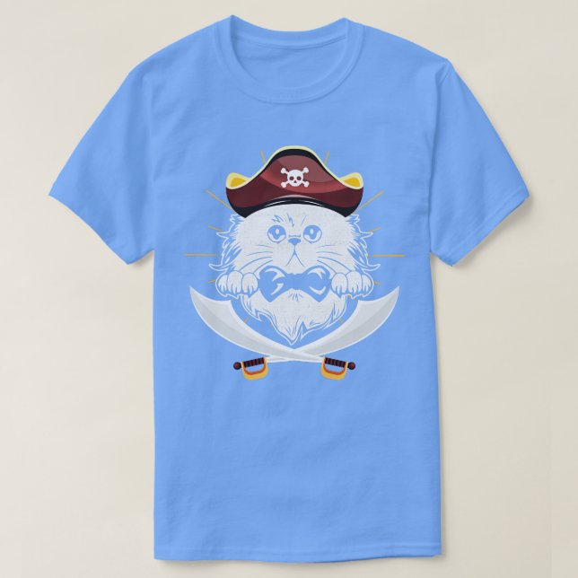 Camiseta Gato-Presente Bonito Pirata-Gato (Frente do Design)
