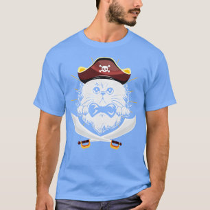 Camiseta Gato-Presente Bonito Pirata-Gato